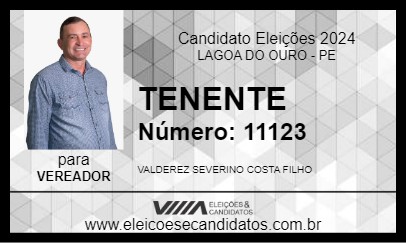 Candidato TENENTE 2024 - LAGOA DO OURO - Eleições