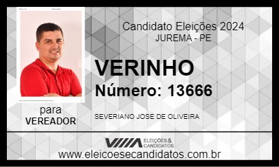 Candidato VERINHO 2024 - JUREMA - Eleições