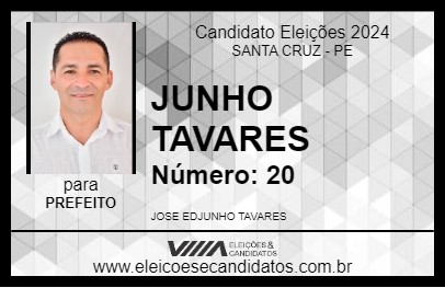 Candidato JUNHO TAVARES  2024 - SANTA CRUZ - Eleições