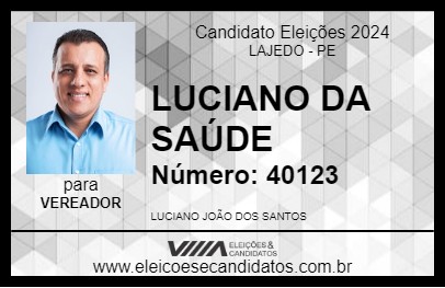 Candidato LUCIANO DA SAÚDE 2024 - LAJEDO - Eleições