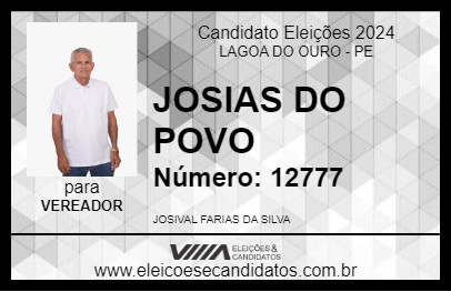 Candidato JOSIAS DO POVO 2024 - LAGOA DO OURO - Eleições