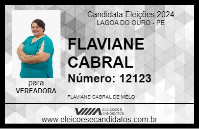 Candidato FLAVIANE CABRAL 2024 - LAGOA DO OURO - Eleições