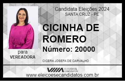 Candidato CICINHA DE ROMERO 2024 - SANTA CRUZ - Eleições