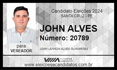 Candidato JOHN ALVES 2024 - SANTA CRUZ - Eleições