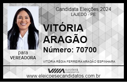 Candidato VITÓRIA ARAGÃO 2024 - LAJEDO - Eleições