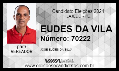 Candidato EUDES DA VILA 2024 - LAJEDO - Eleições