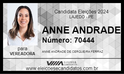 Candidato ANNE ANDRADE 2024 - LAJEDO - Eleições