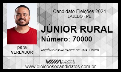 Candidato JÚNIOR RURAL 2024 - LAJEDO - Eleições