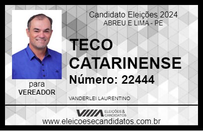 Candidato TECO CATARINENSE 2024 - ABREU E LIMA - Eleições