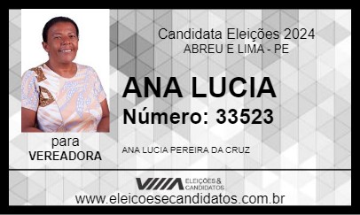 Candidato ANA LUCIA 2024 - ABREU E LIMA - Eleições