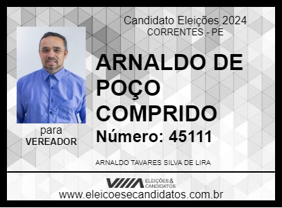 Candidato ARNALDO DE POÇO COMPRIDO 2024 - CORRENTES - Eleições