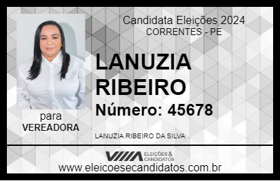 Candidato LANUZIA RIBEIRO 2024 - CORRENTES - Eleições