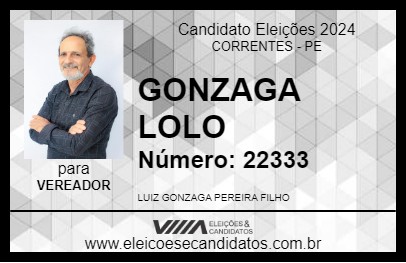 Candidato GONZAGA LOLO 2024 - CORRENTES - Eleições