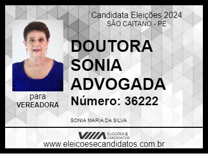 Candidato DOUTORA SONIA ADVOGADA 2024 - SÃO CAITANO - Eleições