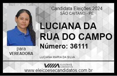 Candidato LUCIANA DA RUA DO CAMPO 2024 - SÃO CAITANO - Eleições