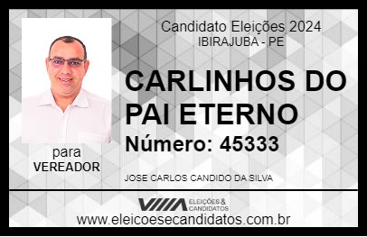 Candidato CARLINHOS DO PAI ETERNO 2024 - IBIRAJUBA - Eleições