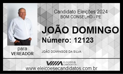 Candidato JOÃO DOMINGO 2024 - BOM CONSELHO - Eleições