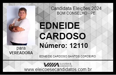 Candidato EDNEIDE CARDOSO 2024 - BOM CONSELHO - Eleições