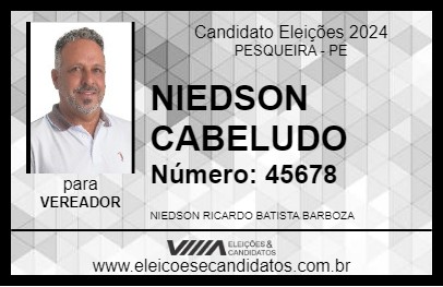 Candidato NIEDSON CABELUDO 2024 - PESQUEIRA - Eleições