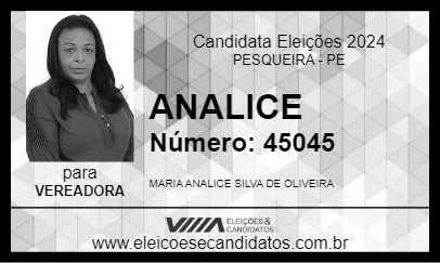 Candidato ANALICE 2024 - PESQUEIRA - Eleições