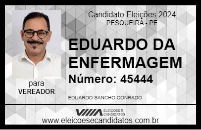 Candidato EDUARDO DA ENFERMAGEM 2024 - PESQUEIRA - Eleições