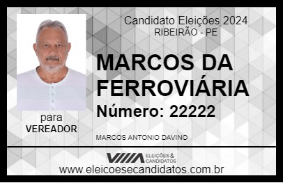 Candidato MARCOS DA FERROVIÁRIA 2024 - RIBEIRÃO - Eleições