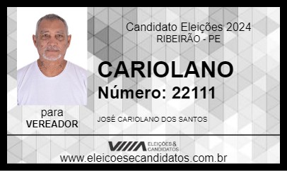 Candidato CARIOLANO 2024 - RIBEIRÃO - Eleições