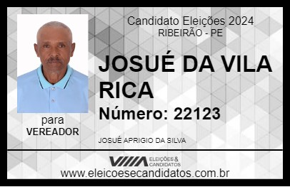 Candidato JOSUÉ DA VILA RICA 2024 - RIBEIRÃO - Eleições