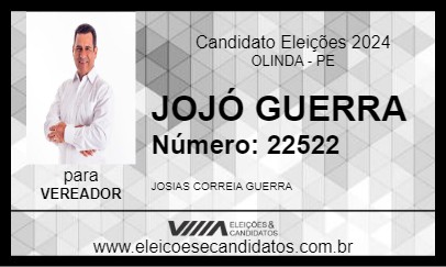 Candidato JOJÓ GUERRA 2024 - OLINDA - Eleições