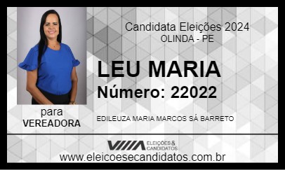 Candidato LEU MARIA 2024 - OLINDA - Eleições