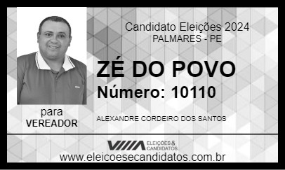 Candidato ZÉ DO POVO 2024 - PALMARES - Eleições