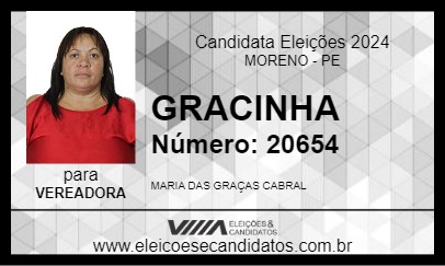 Candidato GRACINHA 2024 - MORENO - Eleições