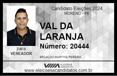 Candidato VAL DA LARANJA 2024 - MORENO - Eleições