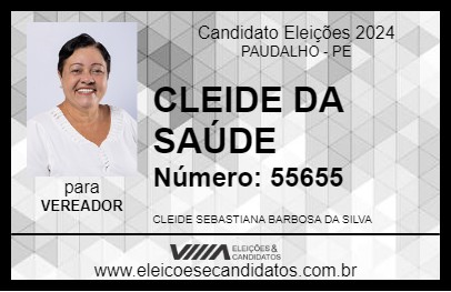 Candidato CLEIDE DA SAÚDE 2024 - PAUDALHO - Eleições