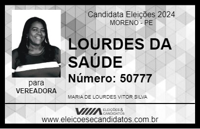 Candidato LOURDES DA SAÚDE 2024 - MORENO - Eleições