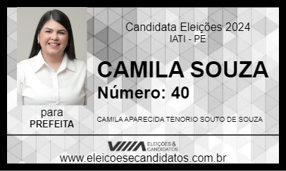 Candidato CAMILA SOUZA 2024 - IATI - Eleições