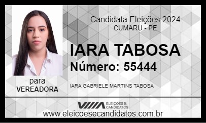 Candidato IARA TABOSA 2024 - CUMARU - Eleições