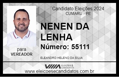 Candidato NENEN DA LENHA 2024 - CUMARU - Eleições