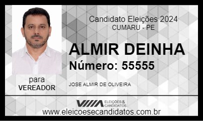 Candidato ALMIR DEINHA 2024 - CUMARU - Eleições