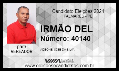 Candidato IRMÃO DEL 2024 - PALMARES - Eleições