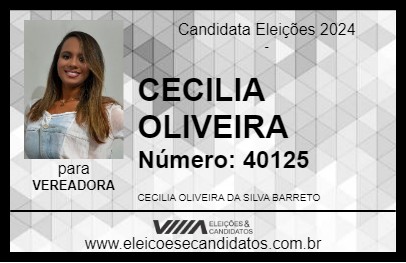 Candidato CECILIA OLIVEIRA 2024 - PALMARES - Eleições