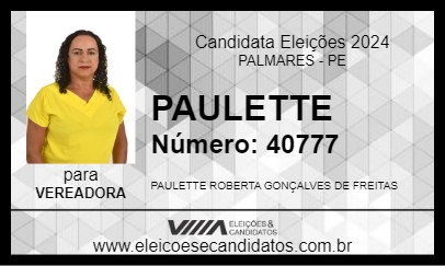 Candidato PAULETTE 2024 - PALMARES - Eleições