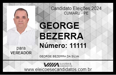 Candidato GEORGE BEZERRA 2024 - CUMARU - Eleições