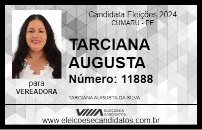 Candidato TARCIANA AUGUSTA 2024 - CUMARU - Eleições