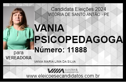 Candidato VANIA PSICOPEDAGOGA 2024 - VITÓRIA DE SANTO ANTÃO - Eleições