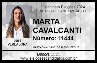 Candidato MARTA CAVALCANTI 2024 - VITÓRIA DE SANTO ANTÃO - Eleições