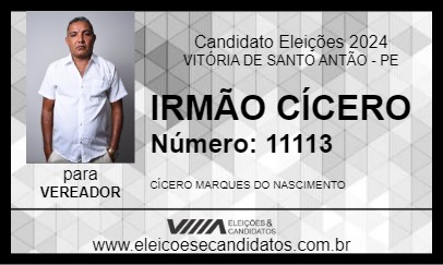 Candidato IRMÃO CÍCERO 2024 - VITÓRIA DE SANTO ANTÃO - Eleições