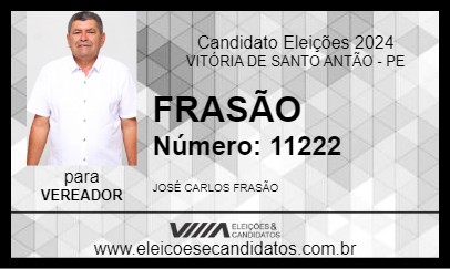 Candidato FRASÃO 2024 - VITÓRIA DE SANTO ANTÃO - Eleições