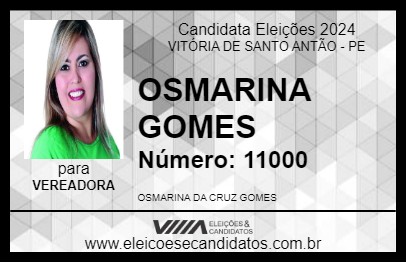 Candidato OSMARINA GOMES 2024 - VITÓRIA DE SANTO ANTÃO - Eleições