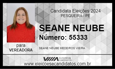 Candidato SEANE NEUBE 2024 - PESQUEIRA - Eleições